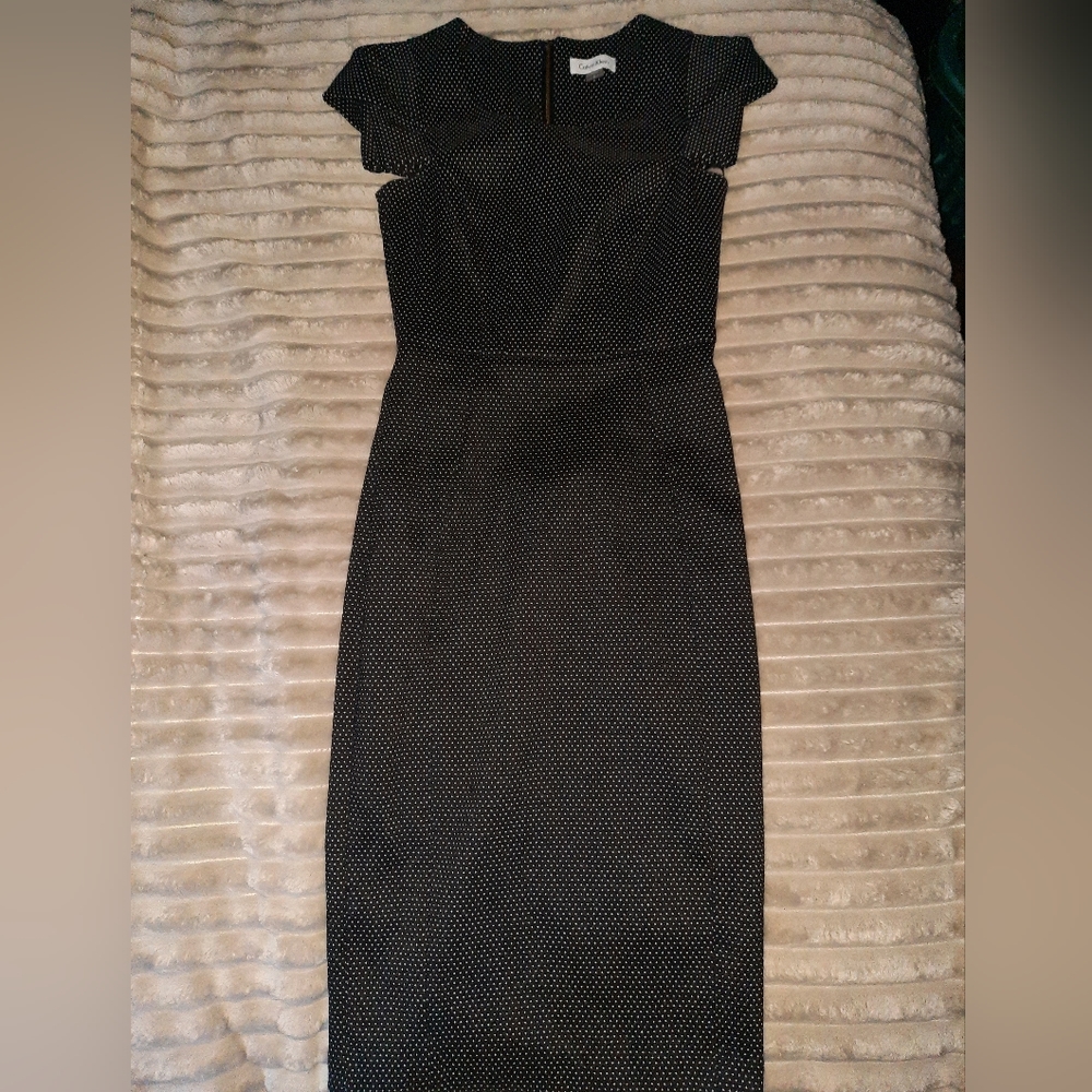 Calvin klein pencil dress black and white